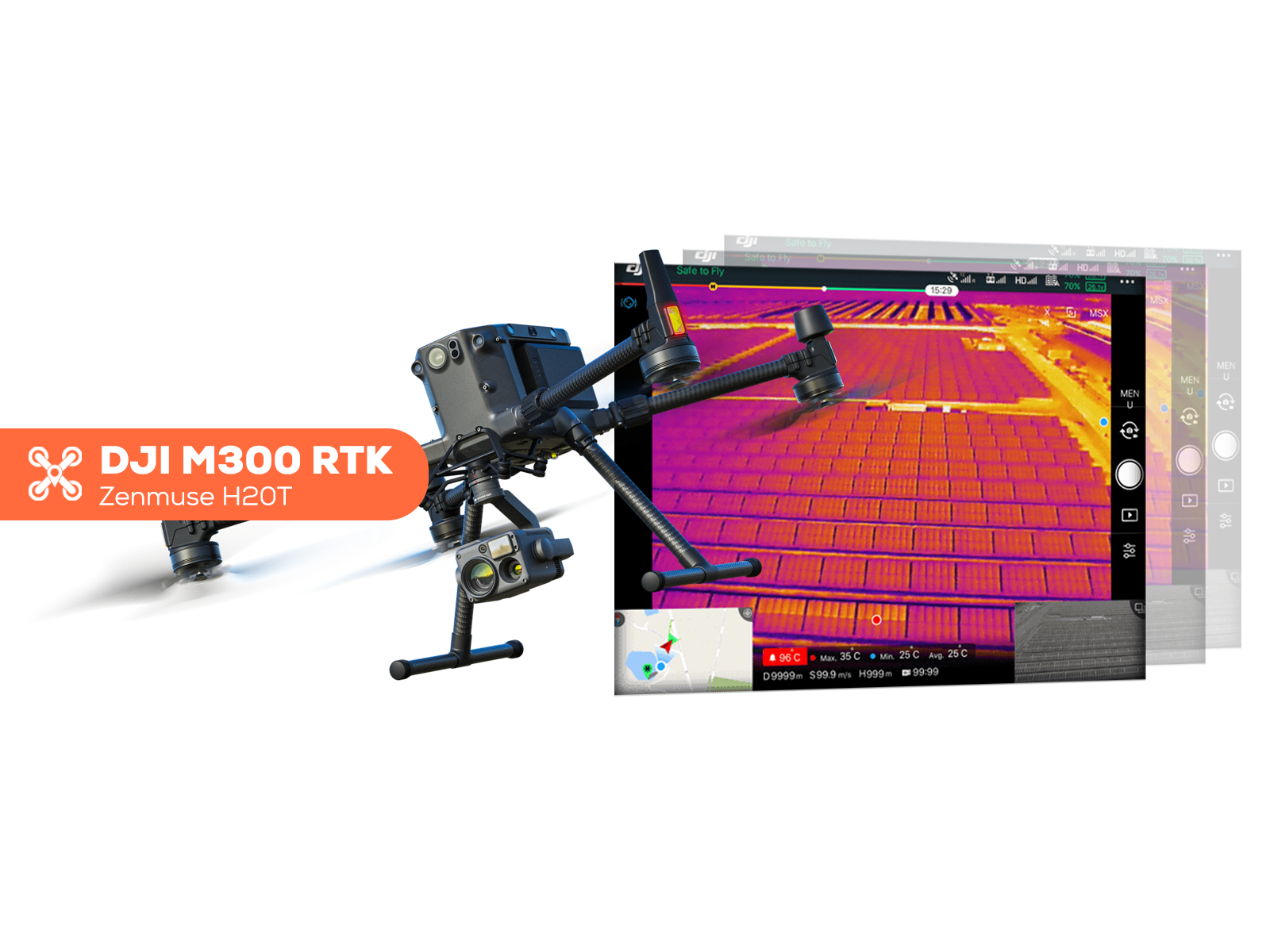 Inspection d'une centrale solaire avec un drone