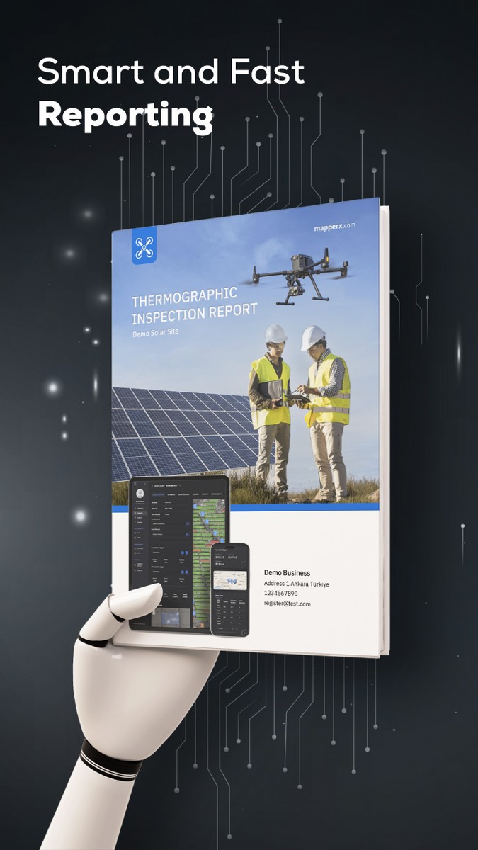 Solar Power Plant Inspection and AI Software MapperX 9 smart and fast reporting@2x