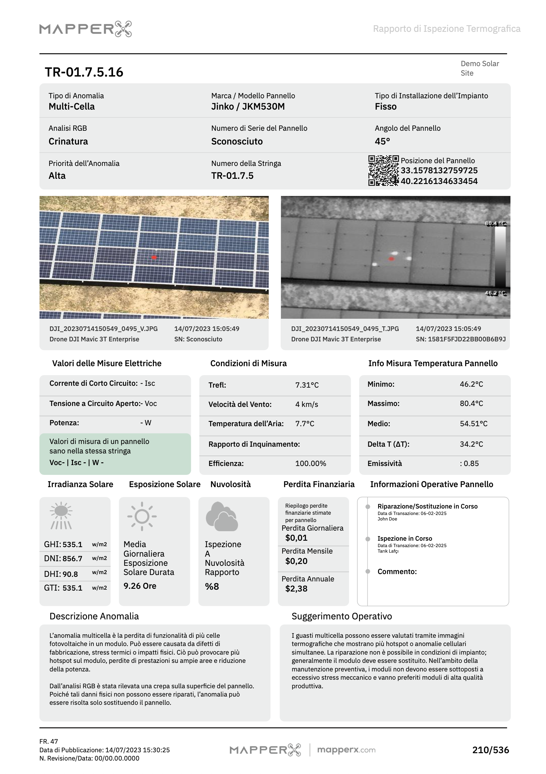 Esempio di Report MapperX – Pagina 5: Classificazione delle Anomalie e Tipologia dei Difetti