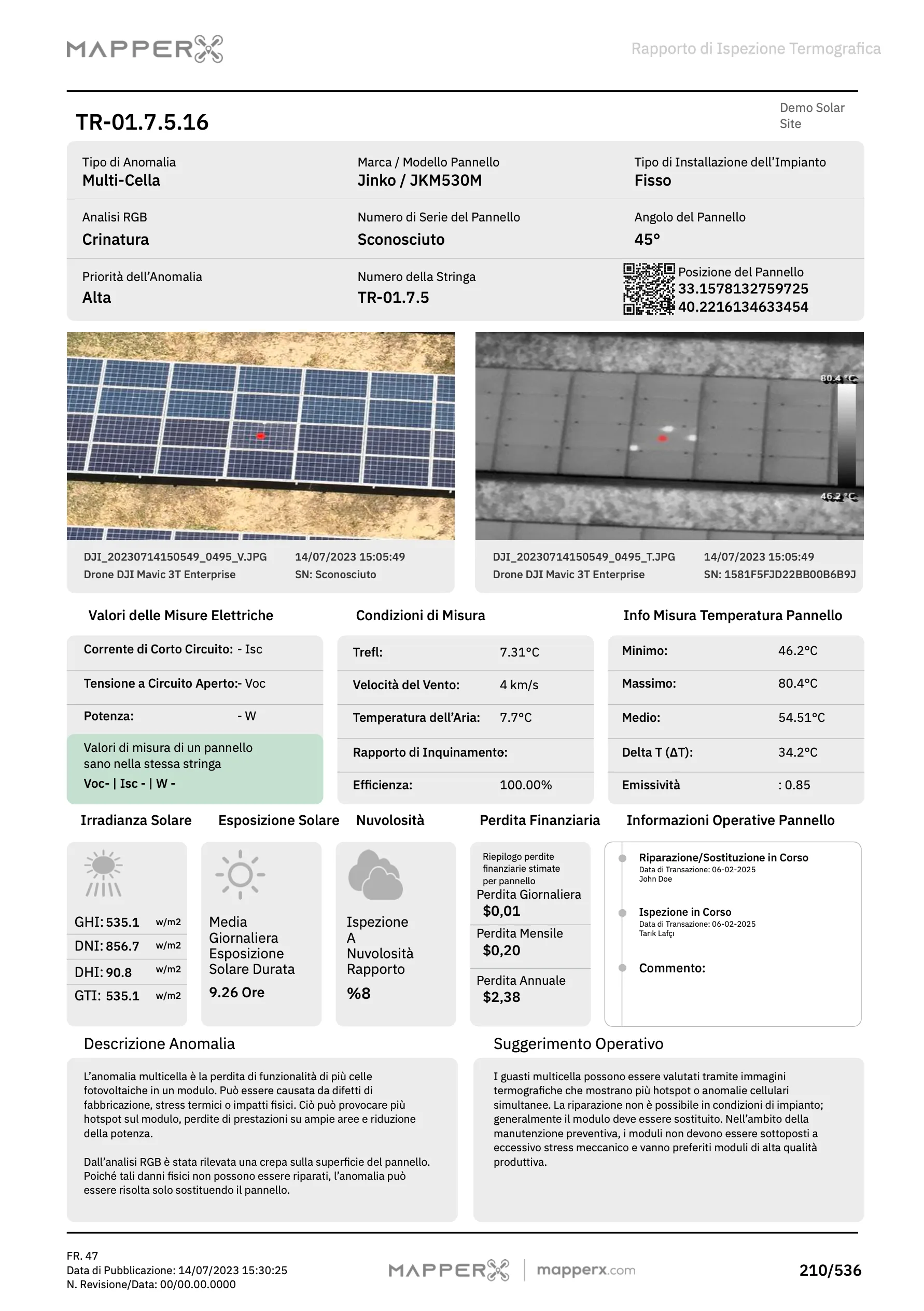 Esempio di Report MapperX – Pagina 5: Classificazione delle Anomalie e Tipologia dei Difetti