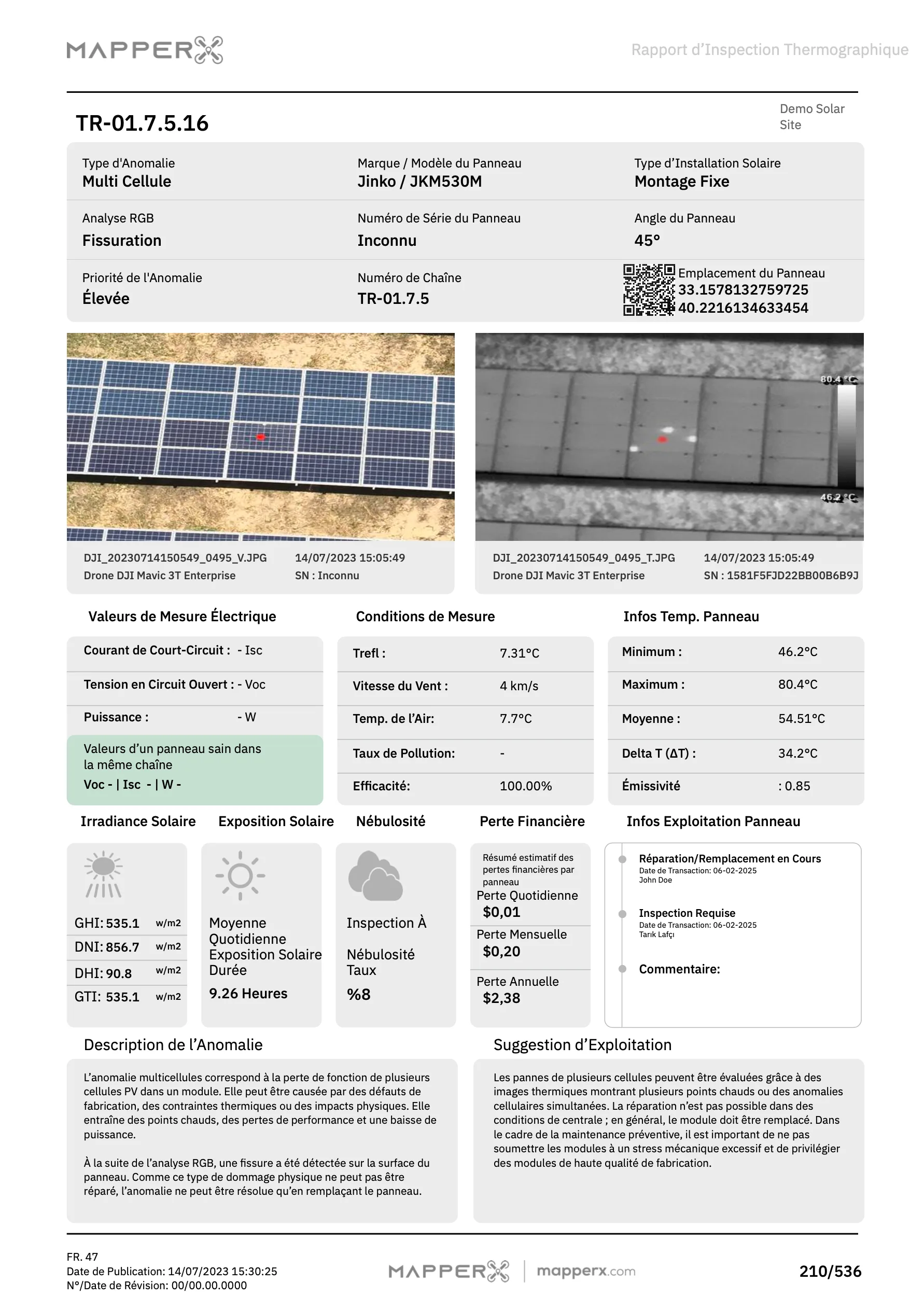 Exemple de Rapport MapperX – Page 5 : Classification des anomalies et typologie des défauts